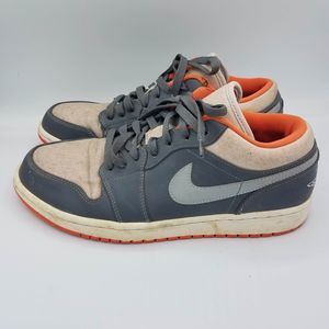Nike Air Jordan 1 Low Orange Gray Men's Size 9 553558-019 Needs Repair/Restoring